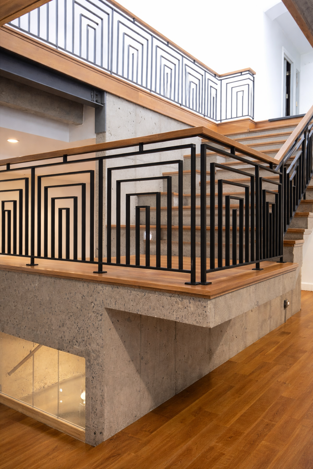 Designer railing with patterns