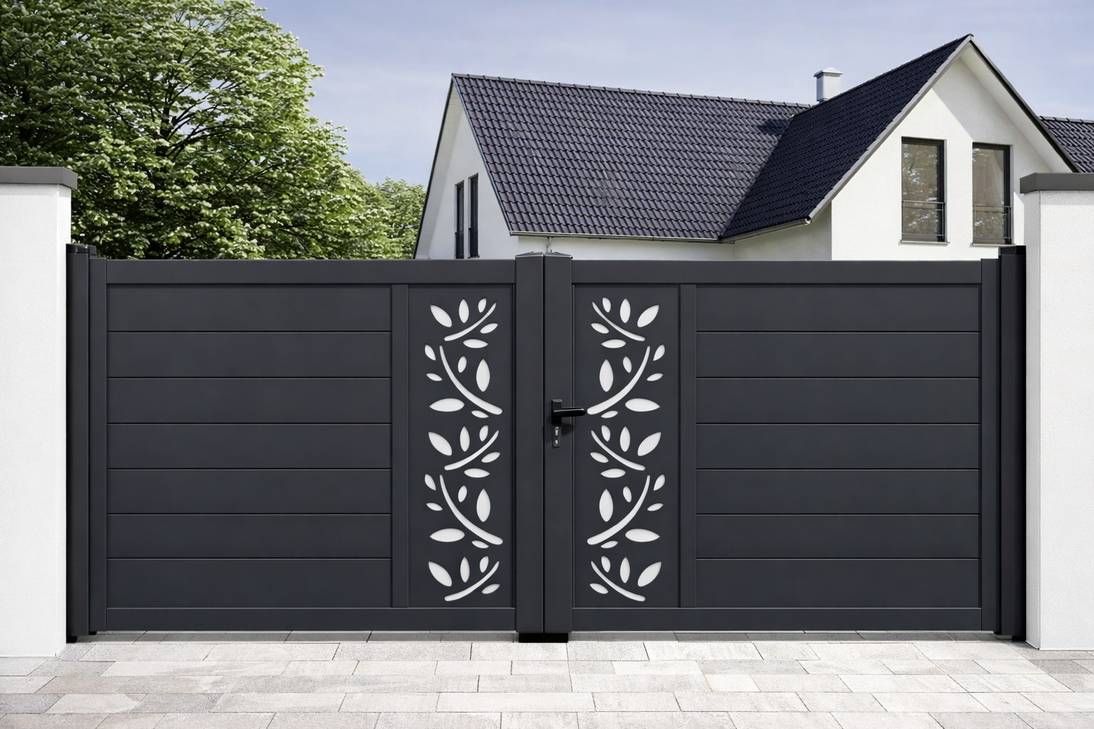 Powder Coated Modern Mild Steel Main Gate - Image 2