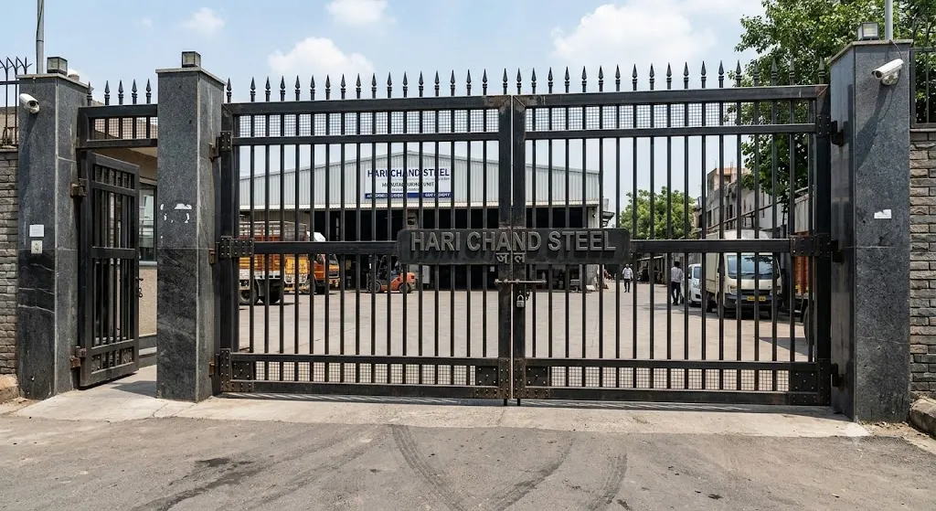Heavy-Duty Steel Main Gate for Factory and Commercial Entrance
